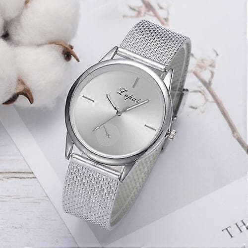 lvpai Dame Enkel Kvarts Mesh Belteklokke Silver