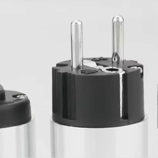Hifi Figur 8 IEC C7 Plugg Lyd Gullbelagt Schuko Hannkontakt+C7 IEC Hunnplugguttak, EU-plugg Silver