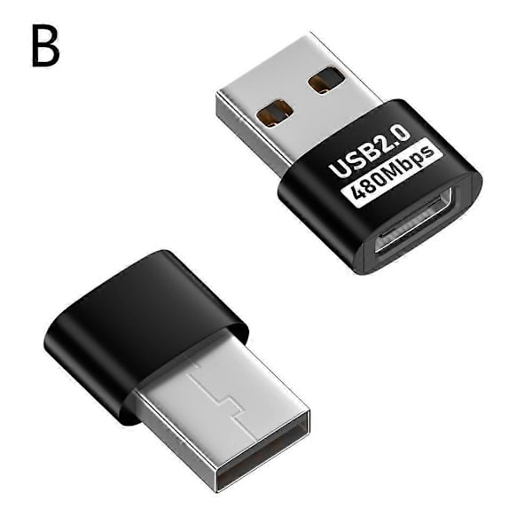 USB Type C til USB-adapter TypeC til USB hunn mobiltelefonadaptere Black Usb