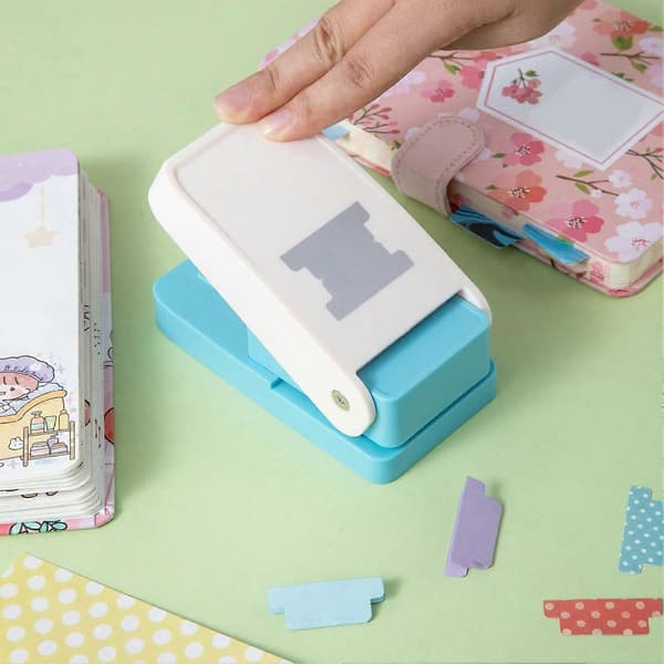 Indeksmerke Etikett Hullstanse Barn Voksne Nybegynner DIY Scrapbook Papir Form Stanse Dekorative Kunster E