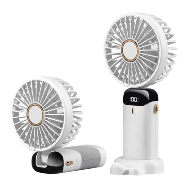 Håndventilator - Genopladelig Bærbar USB-ventilator Hvid hvid