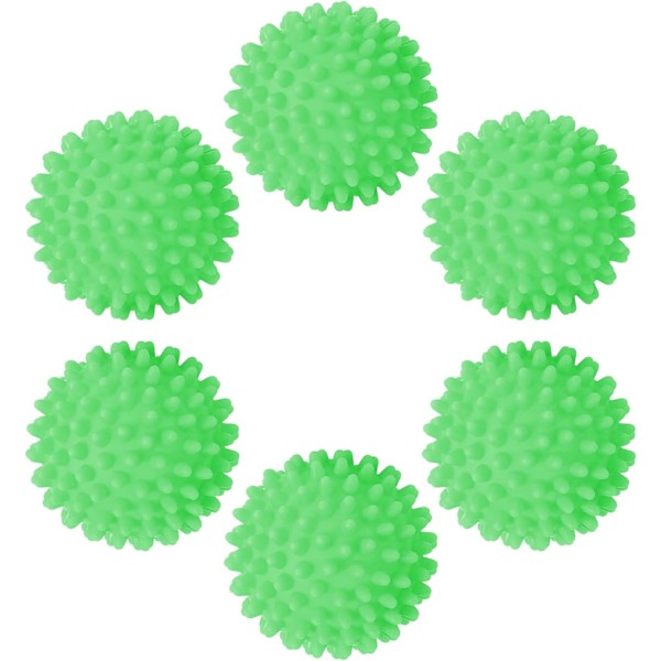 6Pcs Dryer Tumble Balls Reusable Dryer Laundry Balls Reduce Wrinkles and Static Cling, Green