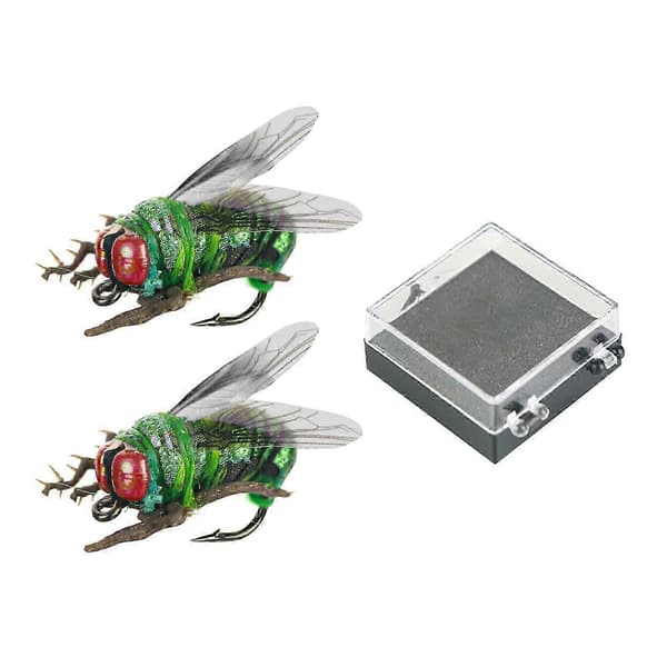 Simulering Flugor Bi Lockfiskekrokar, 2-pack Flytande Sötvattensfiskedrag, Med Förvaringslåda 14mm