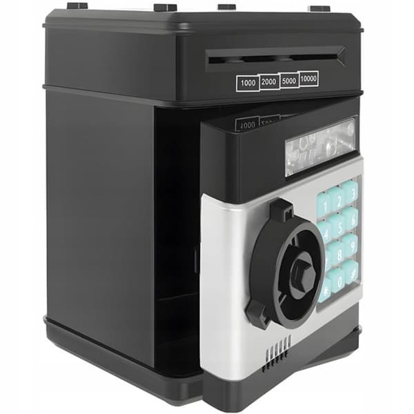 Electronic Piggy Bank for Kids: ATM Savings Bank with Secure PIN Code and Coin Reader