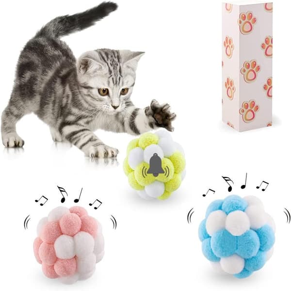 Large Plush Cat Ball, Pet Interaction Toys Kitten Play, Decompression
