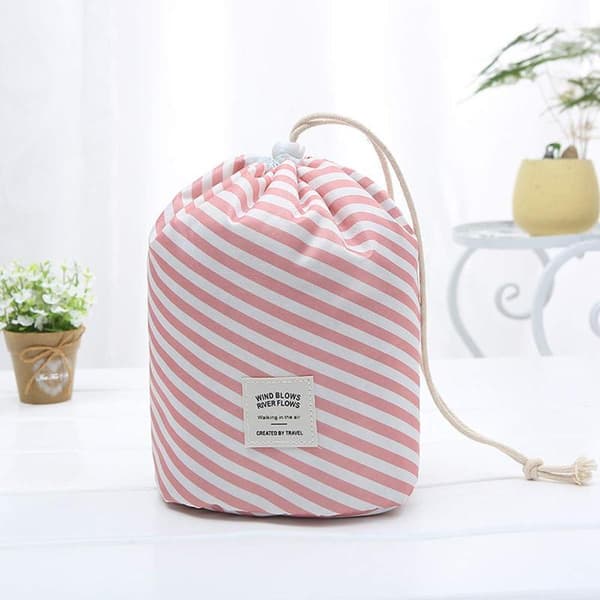 Portable Multifunctional Toiletry Bag, Waterproof Cosmetic Organizer with Foldable Design and Large Capacity, Drawstring Makeup Bag