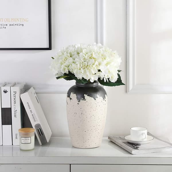 5 Stems of Artificial Silk Hydrangeas with Individual Long Stems and 6.3 Inch Head