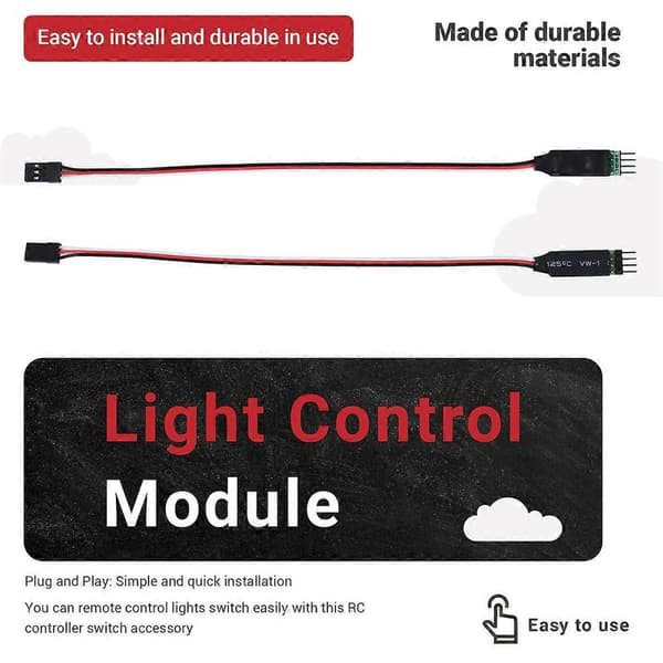 Fjernkontroll Switch Board CH3 Lyskontrollmodul Kompatibel med Modell RC Bil Lyslampe Plug and Play-Perfekt