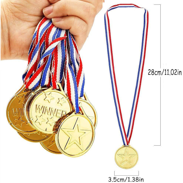 100-pack Plastmedaljer för Barn, Skola, Sport eller Mini-Olympiska Spel