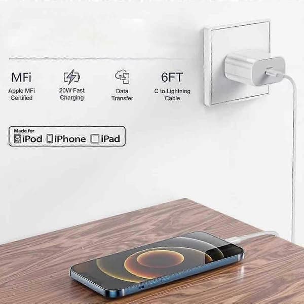 20W hurtigopladende oplader og opladerkabel til iPhone