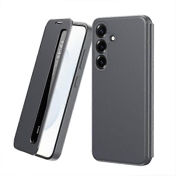 Til Samsung Galaxy S26+ / S26 Plus 5G Smart View Window Lædercover Grey