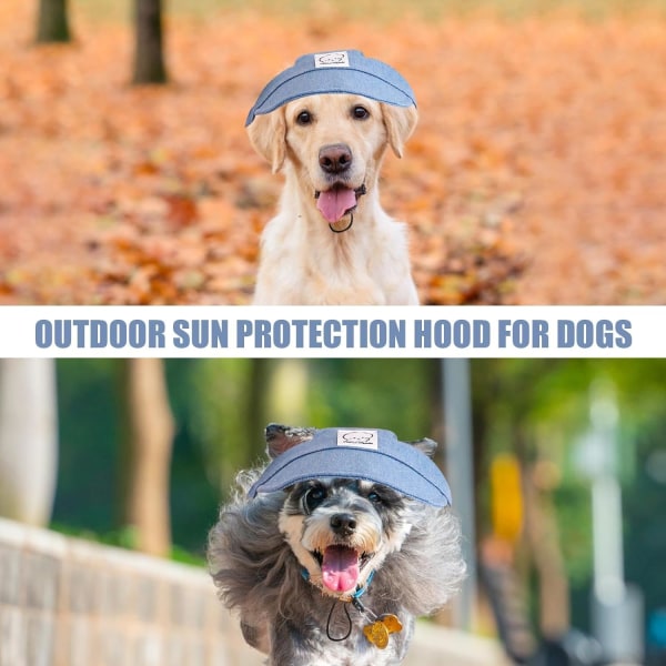 Aurinkolippalakki koirille, lemmikkikoiran lippahattu korva-aukoilla | UV-suoja, vedenkestävä, hengittävä koirien kiipeilyyn tarkoitettu kangasaurinkolippalakki, koko M