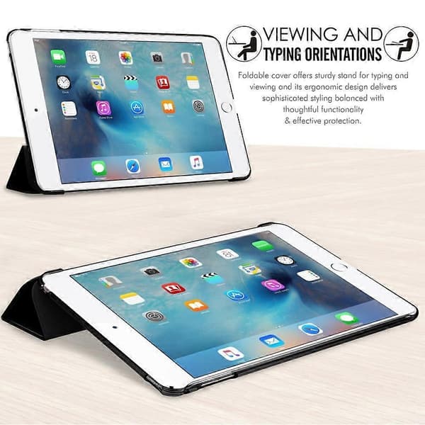 Etui for iPad Mini 4 (7,9 tommer) Lett Smart Shell Stativdeksel med Auto Sleep/Wake Stativfunksjon Black