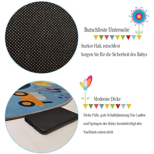 Capslpad Barnematter, Lekematte for Barn, Bygate 160 x 100 cm, Barnematte, Lekematte, Læringsmatte, Pedagogisk Lekematte for