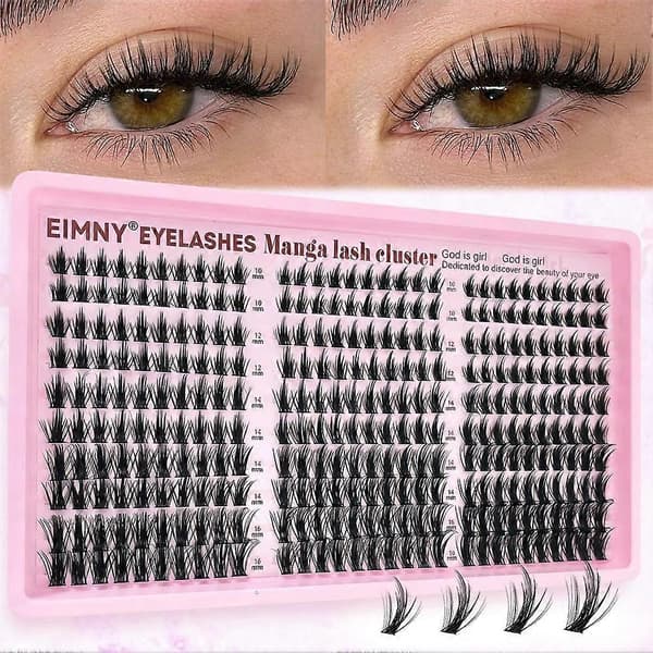 DIY Eyelash Cluster Extension Kit Multi-Længde Tæthed Wispy Vipper til Katteøje-look M1730 1set