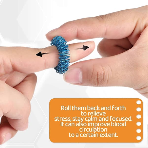 Piggede sensoriske ringe, 10 stk. Fidget-ringe Sættet med legetøj til stresslindring Akupressurring Piggede sensoriske fingerringe til angst Stresslindring Fidget-sensor