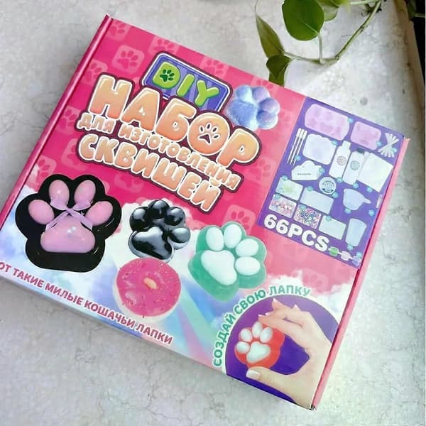 2026 DIY-set flytande gel, flytande silikon Squishy Making Kit Perfekta Squishy Katt Tecknade Figurer
