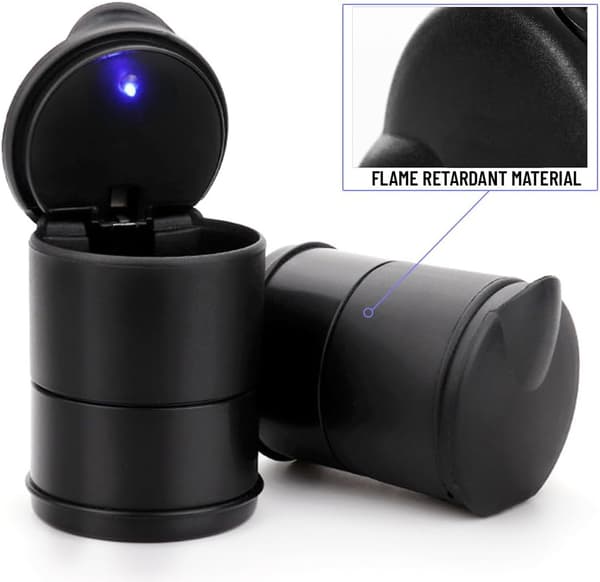 Bilaskfat, bärbart askfat med lock luktsäkert (1 st)