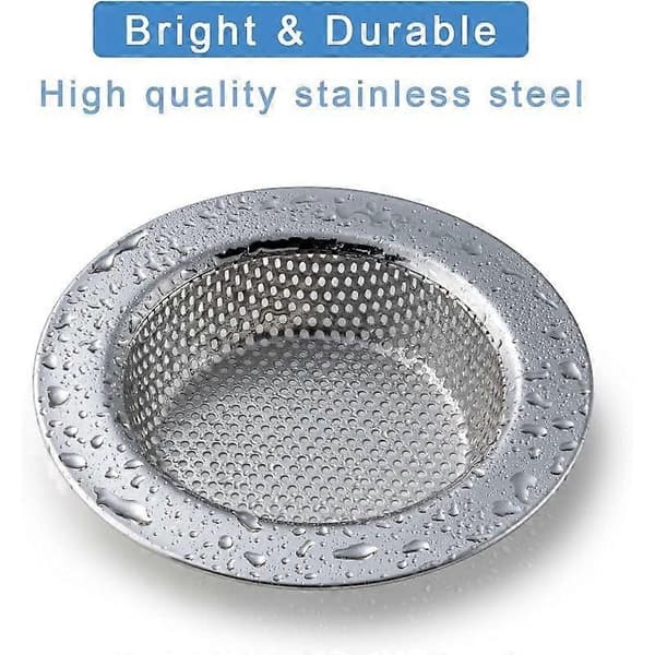Vaskesien i rustfrit stål, 2-pak, 304-kvalitet dobbeltlags net-afløbskurv, 4,3 tommer passer til de fleste køkkenvaske Silvery(2 Pcs)