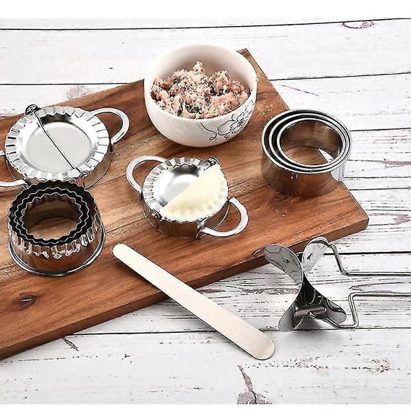 10 st dumplingformar i rostfritt stål Jiaozi Maker Device Dumplings Tool Ravioli Maker Form för Dump