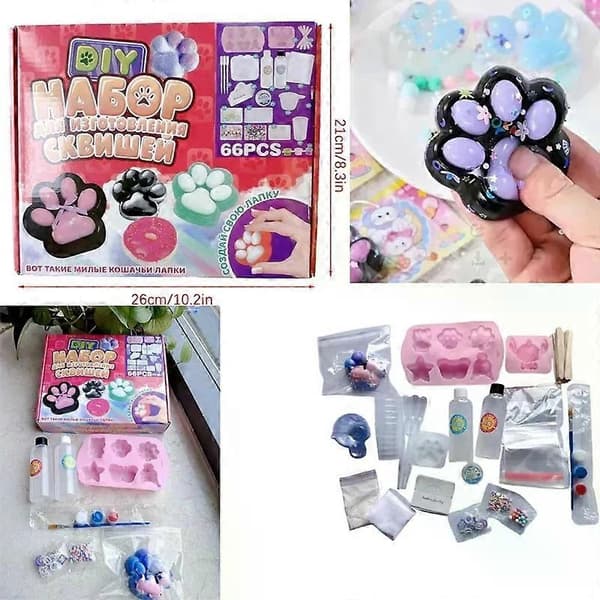 2026 DIY-set flytande gel, flytande silikon Squishy Making Kit Perfekta Squishy Katt Tecknade Figurer