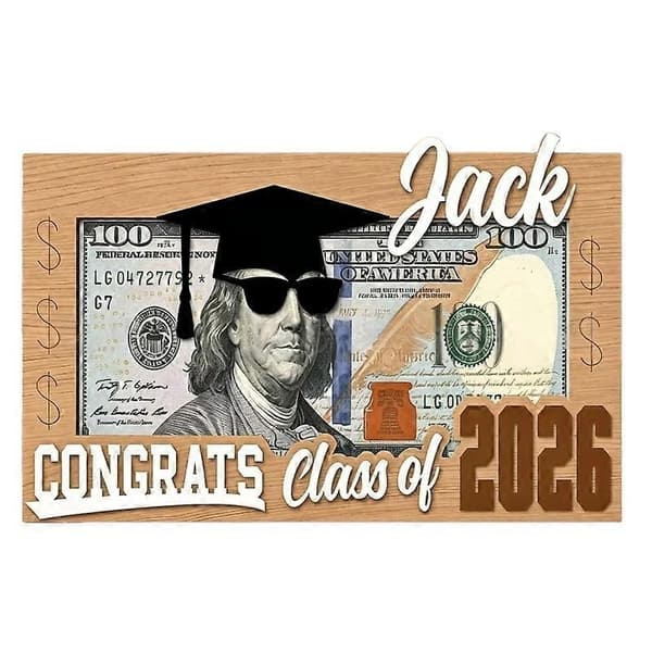Examenspresenter 2026 Pengar Kontantkuvertlåda Klass 2026 Senior College Black