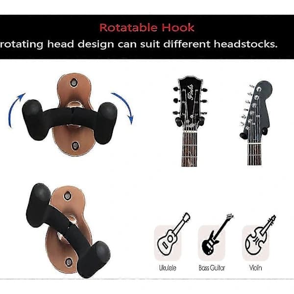 Gitarrväggfäste, gitarrhållare i metall - 2-pack, gitarrställ med lock, stil 1.