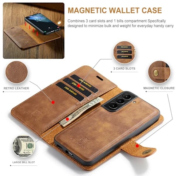 DG.MING 2-i-1 Magnetiskt Skyddsfodral / Telefonfodral för Samsung Galaxy S24 — Grå