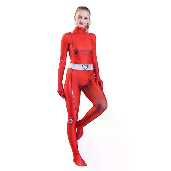 Totally Spies kvinde-cosplay-bodysuit til voksne og børn Red 120