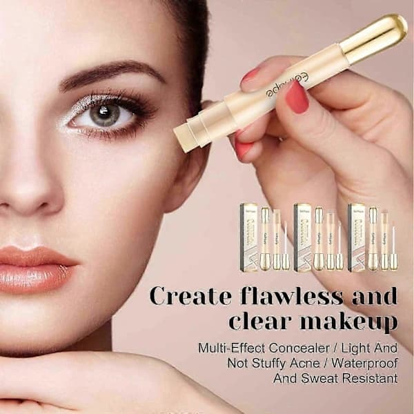 Dobbelt-endet Concealer Stick — Lysner hudtonen, Vandfast, Giver fuld dækning til mørke rande.