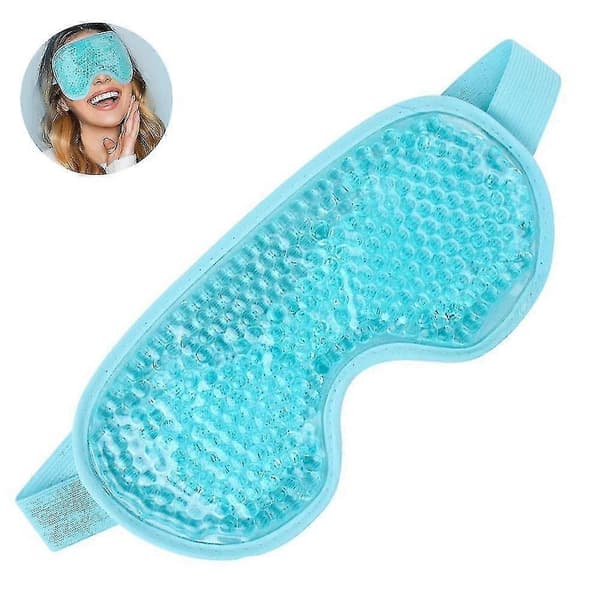 Ögonmask, återanvändbar pärlispack, varm kall terapi, justerbar rem