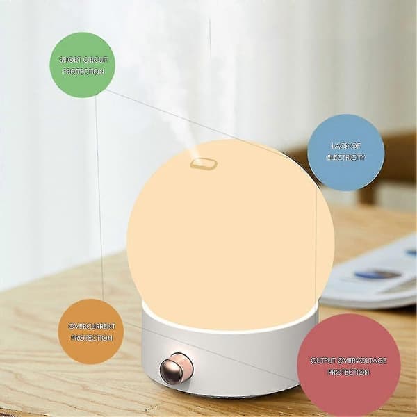 Hem Kreativ Fullmåne Aromdiffusor Eterisk Olja Diffusor Luftåterfuktning Nattlampa Aromdiffusor