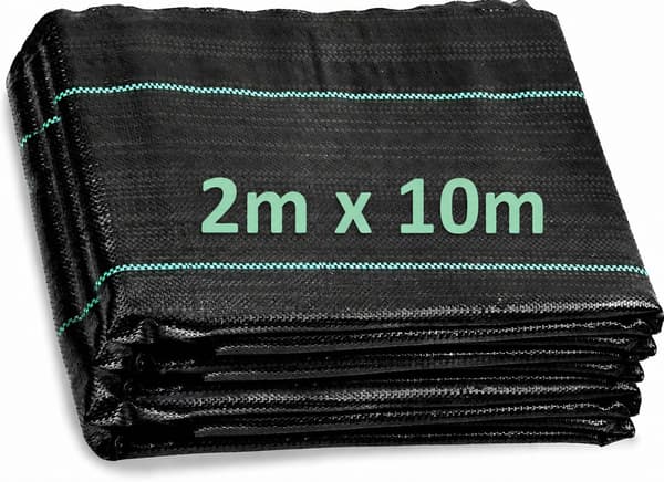 Kraftig ogräsduk 2m x 10m, Trädgårdsduk för ogräsbekämpning
