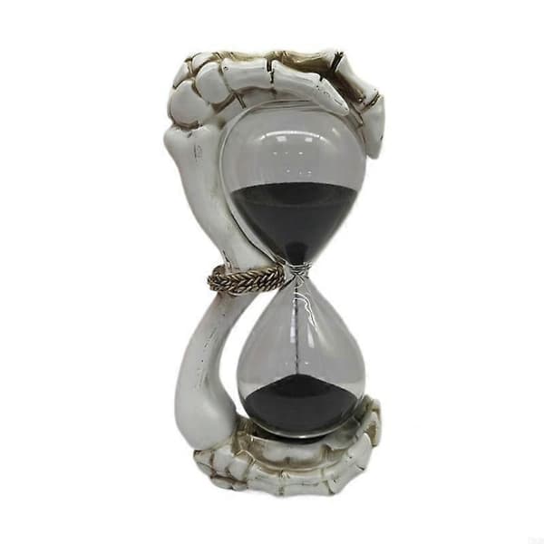 Hartsskelett Hand Timglas Sandtimer Statyer Dekorativ Skulpturprydnad B