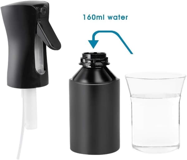 150 ml svart sprayflaske hårspray, vanntåke B