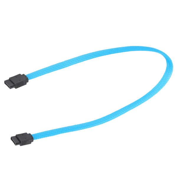 SATA-kabel SATA3.0 SSD 8-pinners dataoverføring 6Gbps 7P med klips Farge Nettråd Tilbehør Blå (rett hode)
