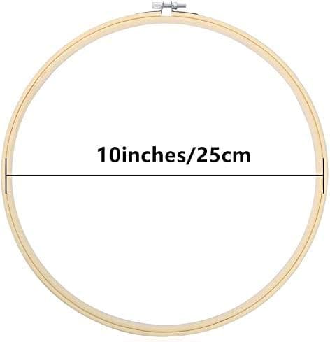 3 kpl 25 cm kirjontakehys, puu, bambu, pyöreä kehys ristipistoon