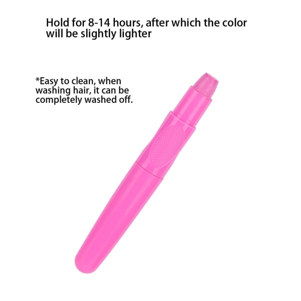 2 stk Bærbar midlertidig hårfarging Crayon Roterbar hårfargepenn Styling Tool Rosa