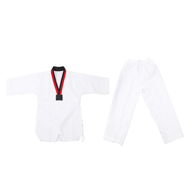 Taekwondo-dragt i bomuld - Træningsuniform til kickboksning og kampsport - Stribet model L