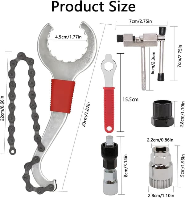 Bottom Bracket Removal Tool, 16mm Adjustable Wrench Set, Crankset Removal Tool for Bicycle Repair
