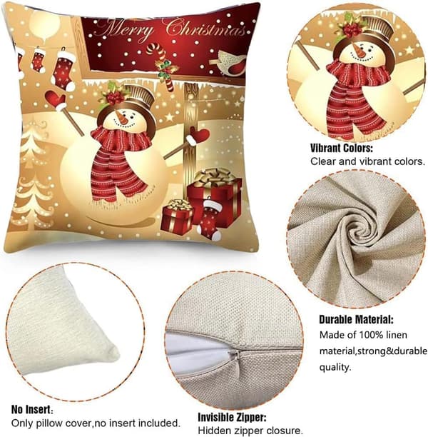 Julkuddar 45x45 cm, 4-pack, Juldekorations Kuddfodral, Kuddar, Juldekorationer