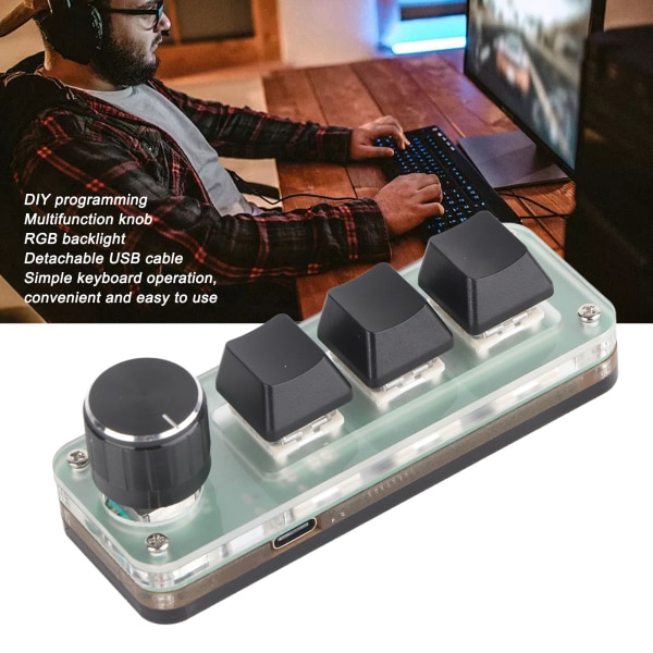 RGB Bakgrunnsbelyst USB Mekanisk Tastatur med Hurtigtast-knapp - Ideell for DIY Programmering og Gaming