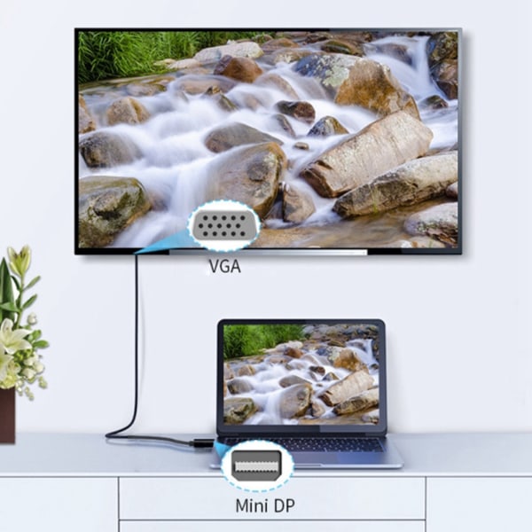 1,8 M MINi Displayport - VGA-kaapelisovitin 1080P DP - VGA-sovitin HDTV-näyttö Yhteensopiva MacBook Air Pro kanssa