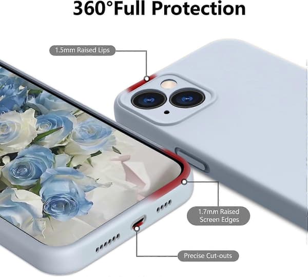 Liquid Silicone Case, Full Protective Covered Gel Rubber, Slim Shockproof Protective Cover, for iPhone 15 Case 6.1 inch