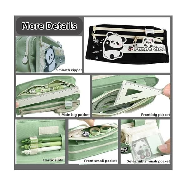 Kawaii Panda -penaali, moniosastoinen ja tilava kynäkotelo