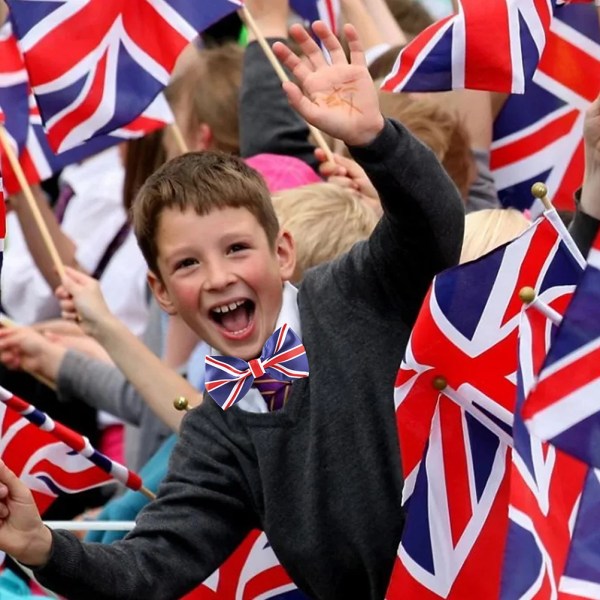 Union Jack rusetti säädettävä kaula Britannian lipun rusetti Kuningatar Elizabeth Platinum Jubilee 70 vuotta koristeet