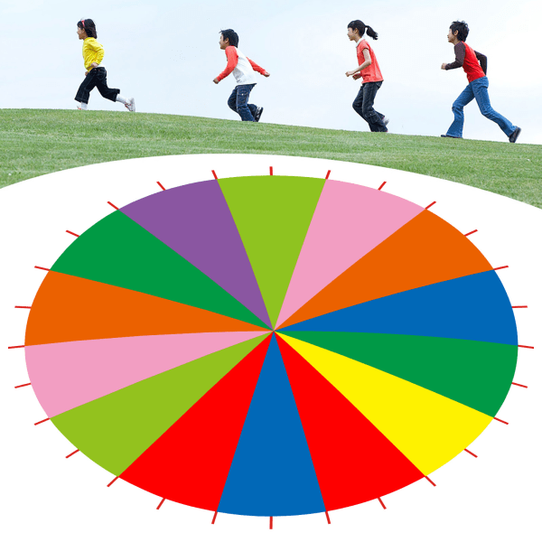 Barn leker flerfarget regnbuefallskjerm Barn utendørs spill Treningsutvikling (6m)