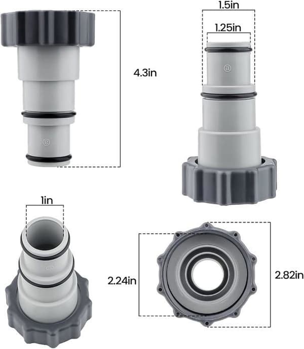 Poolslangeadapter, 2-delt poolslangeadapter A til 32-38 mm pools til pumper og tilbehør