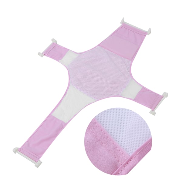 Halkskyddad badstol för nyfödda, spädbarnsbadstödmatta, justerbar babybadstödsele (rosa)