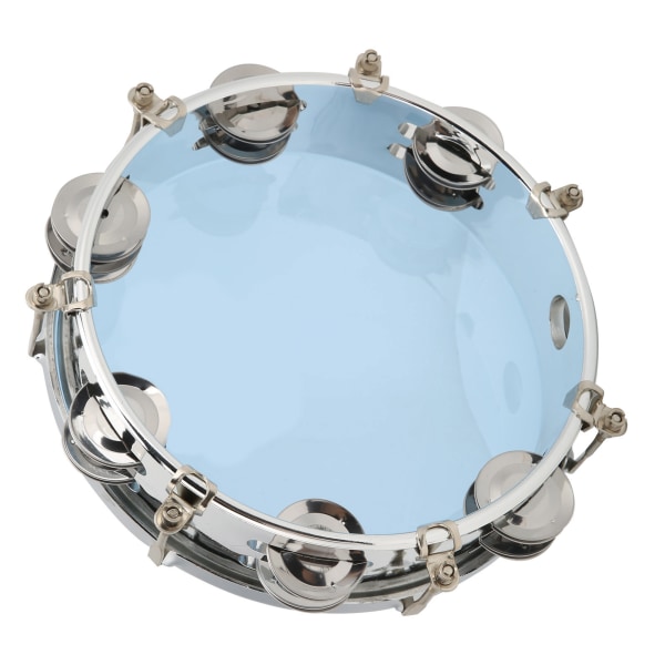 MBAT Tambourine Justerbar Tone Dubbelrad Jingle Bells Handhållna trummor Slagverksinstrument 8inBlue
